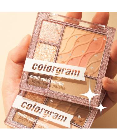 COLORGRAM Multi Cube Palette 5 Colors - 01 Basic Cube | Daily Makeup Eyeshadow Palette - Matte, Glitter, Shimmer Shades - 0.3 fl.oz - Buy Online on SooperMarket.com