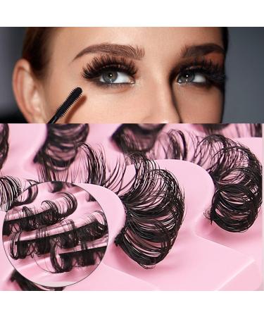 10 Pairs Eyelashes False Eyelashes Strip Lashes Russian Strip Lashes Natural Lashes Fluffy Cluster Lashes 3D False Eyelashes D Curl False Eyelashes(DH06-H5) - Buy Online on SooperMarket.com