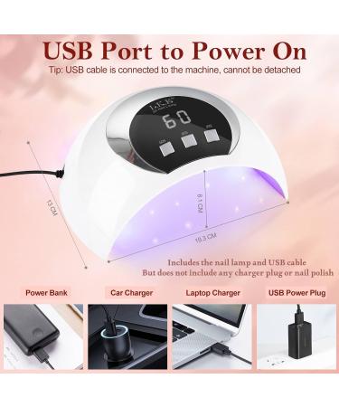 Kisspet 54W UV Nail Lamp with LCD Screen and Timer for Gel Nails - Portable White Nail Dryer - Buy Online on SooperMarket.com