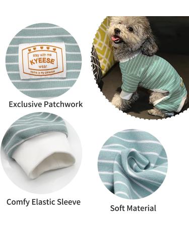 KYEESE Dog Pajamas 4 Legs Jumpsuit, Hair Shedding Cover, Summer Medium - Green Stripe | Pack of 1 - Buy Online on SooperMarket.com