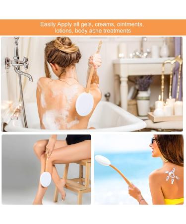 MAQUITA 2 in 1 Back Cream Applicator & Body Brush with Long Handle | Self-Application Back Scrubber with 3 Pads | Portable & Convenient for Travel - Buy Online on SooperMarket.com