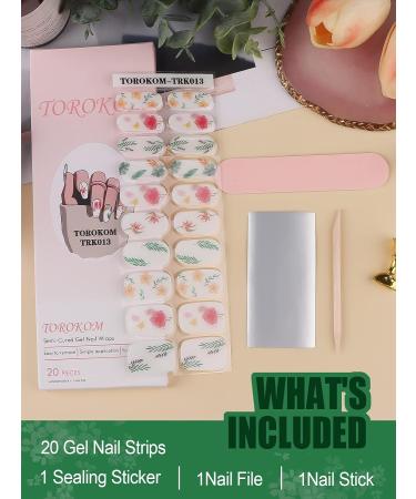 Semi Cured Gel Nail Strips in Red - Long Lasting Waterproof Nail Polish Wraps - Includes Cuticle Stick, File, Wipes & Sealing - UV/LED Lamp Required - Buy Online on SooperMarket.com