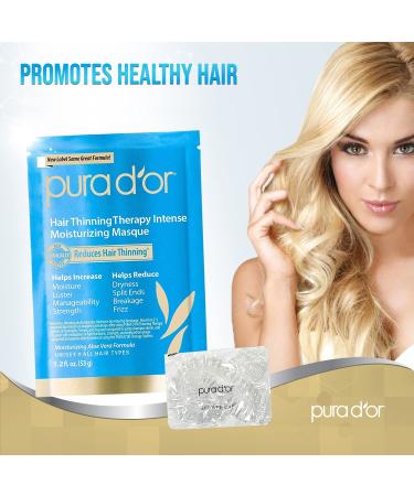 PURA D'OR Hair Thinning Therapy Biotin Masque 8-Pack - Intense Moisturizing Treatment for Thicker Hair - Men & Women - 9.6oz - Buy Online on SooperMarket.com