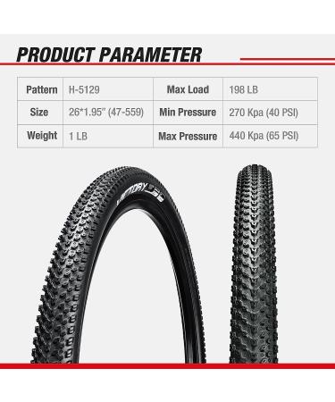 Chao YANG 26x1.95 Mountain Bike Tire Replacement Kit - Dual Compound 2C-MTB Tires with Double Tread Puncture Protection - 2-Pack for On/Off Road Use - Buy Online on SooperMarket.com