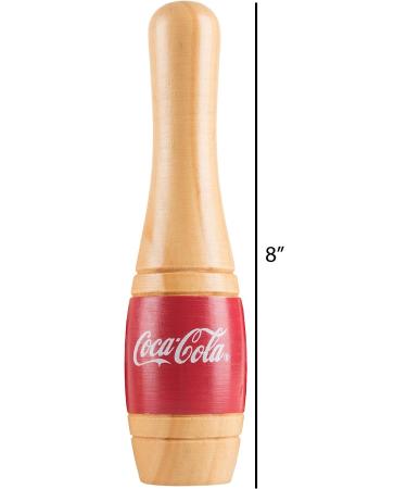 Hey!Play! Coca-Cola Lawn Bowling Game/Skittle Ball Set - Indoor and Outdoor Fun for All Ages - 10 Wooden Pins, 2 Balls, and Mesh Bag - 8-Inch - Buy Online on SooperMarket.com
