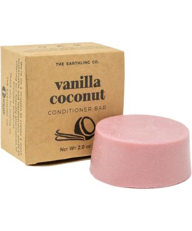 The Earthling Co. Conditioner Bar Vanilla Coconut - Hair Conditioner Bar for All Hair Types - Paraben, Silicone, and Sulfate Free Bar for Men, Women, and Kids - Plant Based and Low Waste