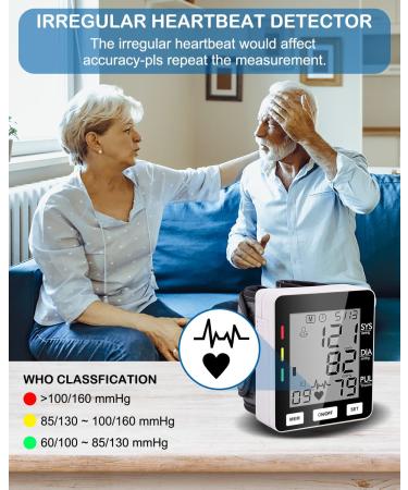 Alecaremed Wrist Blood Pressure Monitor with Adjustable Cuff & Large LCD Display - 198 Reading Memory, Voice Function - Automatic Digital BP Machine for Home Use (Black) - Buy Online on SooperMarket.com
