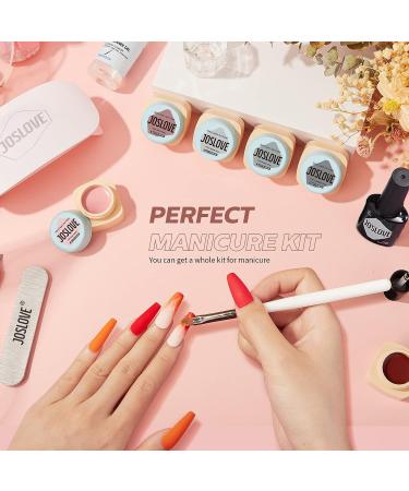 JOSLOVE Solid Gel Polish Kit with UV Light - 6 Colors Nude Gray Pink Set | Soak Off Nail Lamp with Base Top Coat | All In One Gel Nail Polish Set - Ideal Gift for Women | B-Gray - Buy Online on SooperMarket.com