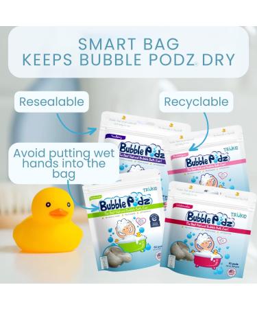 TruKid Yumberry Bubble Podz for Baby & Kids | Gentle Bubble Bath Bomb for Sensitive Skin | pH Balanced for Eye Sensitivity | Natural Moisturizers | 8 Count - Buy Online on SooperMarket.com