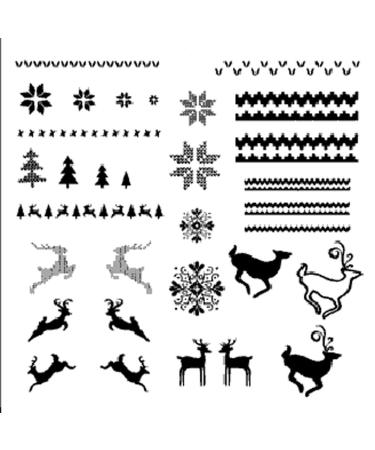 Stamping stencil plate CJSC02 Christmas X-mas frost flower Santa Claus nail art nail design