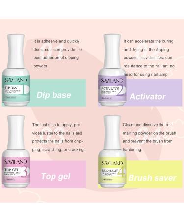 SAVILAND 12 PCS Dip Powder Liquid Set - 20 ml Nail Dip Liquid with Base Top Coat & Activator for French Nail Art | Ideal for Salon & Home Use - Buy Online on SooperMarket.com