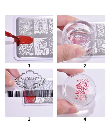 SHOPANTS XL Clear Soft Nail Stamper Kit with Scraper - Silicone Nail Art Printer Manicure Tool with Lid - Buy Online on SooperMarket.com