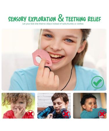 BPA Free Seeway Ice Cream Pop Chew Necklace for Sensory Kids - Teether Toy for Teething Relief in Infants with Autism, ADHD, Anxiety, and SPD - Buy Online on SooperMarket.com