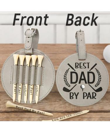 Dad Golf Bag Tag with 5 Tees Set - Funny Father's Day Gift for Golf Lover - Best Dad By Par - Christmas Stocking Stuffer Idea for Men - Buy Online on SooperMarket.com