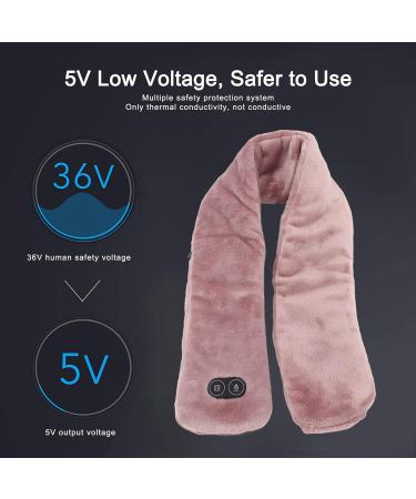 USB-Powered Electric Heating Pillows | Soft Warm Neck Wrap & Vibration Massage for Pain Relief | Ideal Gift for Adults & Seniors - Light Brown - Buy Online on SooperMarket.com