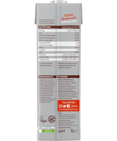 Koko Barista 12 x 1L | Foamable Delicious Plant Based Barista Milk | Ambient Long Life | Allergen Free | Healthy & Vegan | Sustainably Grown Farmed and Produced | No Monkey Business - Buy Online on SooperMarket.com