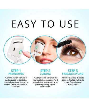 Heated Eyelash Curler - Premium Electric Lash Curler with 3 Temperatures - Buy Online on SooperMarket.com