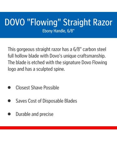 Buy DOVO Flowing Shave Ready Straight Razor - 6/8 Carbon Steel with Ebony Handle | International Shipping Available - Buy Online on SooperMarket.com