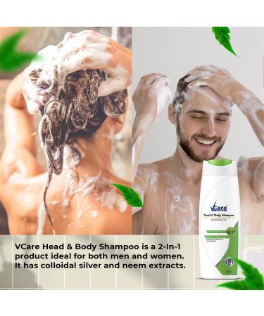 VCare Head & Body Shampoo for Hair & Skin 200 ml (Pack Of 1) Enriched with Neem and Silver Iron Technology - Buy Online on SooperMarket.com