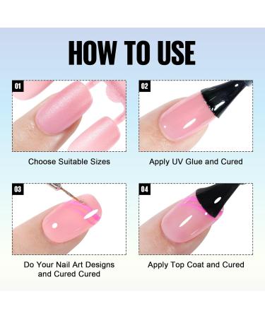 TOMICCA 180PCS Short Square Soft Gel Nails Tips - Matte Finish, 3 in 1 Base Coat, Pre-colored Press On Nail Tips for Nail Art Extensions - Pink - Buy Online on SooperMarket.com