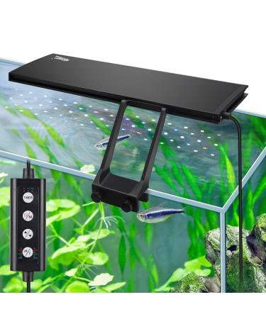 hygger Clip On 24/7 Lighting Aquarium LED Light, 14W Sunrise-Daylight-Moonlight Mode and DIY Mode, Adjustable Timer Adjustable Brightness Fish Tank Light with 7 Colors for Planted Tank