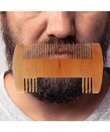 Men's Wooden Beard Comb - Double Sided Fine & Coarse Teeth Moustache Comb - Buy Online on SooperMarket.com