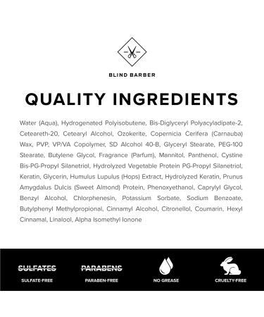 Blind Barber 90 Proof Pomade 2.5oz - Strong Hold Matte Styling Pomade for Men with Natural Finish - Water Based & Grease-Free - Infused with Hops & Tonka Bean - Buy Online on SooperMarket.com