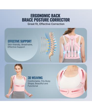 Back Brace and Posture Corrector for Women and Men Back Straightener Posture Corrector Scoliosis and Hunchback Correction Back Pain Spine Corrector Support Adjustable Posture Trainer Small Pink (Small:Waist 26-34'') - Buy Online on SooperMarket.com