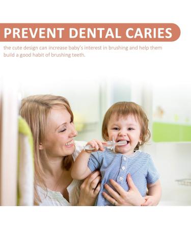 Infant Training Silicone Soft Toothbrush Food Grade 0-2 Years with Baffle BPA-Free Teeth Care can Stand Sucker Brush (Pink) - Buy Online on SooperMarket.com