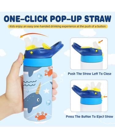 Mocaru Kids Sublimation 12oz Water Bottle with Straw Lid - 6 Pack - Buy Online on SooperMarket.com