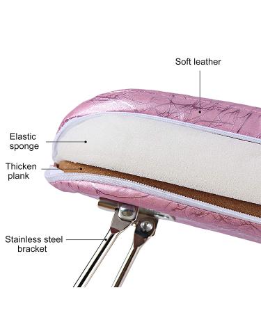 AORAEM Nail Arm Rest Cushion with Bracket - Plum Pink Hand Pillow for Manicures and DIY Nail Art - Buy Online on SooperMarket.com