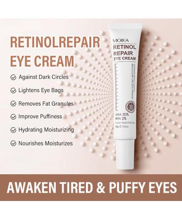 Retinol Eye Cream Anti Aging Eye Cream For Wrinkles AHA 30% Repair Eye Cream For Dark Circles And Puffy Eyes Under Eye Cream For Dark Circles Hydrated Smooth Firming Lift Skin - Buy Online on SooperMarket.com