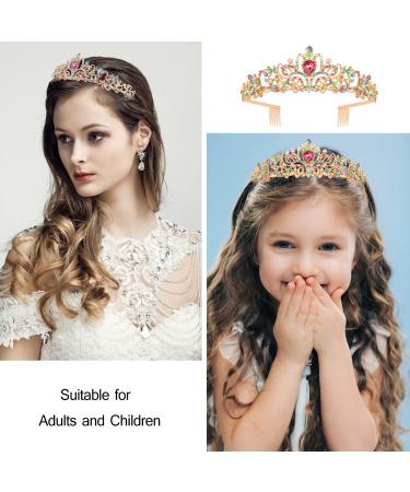 Girls Birthday Tiara Crown with Sash - Happy Birthday Headband and Crown Set for Women | Iridescent Princess Tiaras - Party Supplies and Decorations - Buy Online on SooperMarket.com