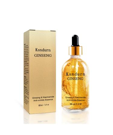 Ginseng Polypeptide Anti-Ageing Essence Ksndurn Ginseng Anti Wrinkle Serum Anti Aging Serum for Face - Reduce Fine Lines & Wrinkles Hydrate & Moisturise (100ML)