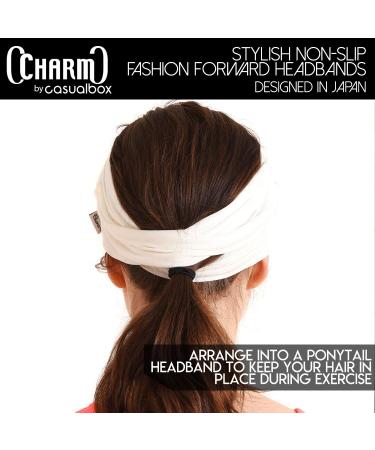 CHARM Japanese Headband 2-Pack - Men's Head Wraps Elastic Bandana for Workout, Women Hair - Black & Dark Gray - Buy Online on SooperMarket.com