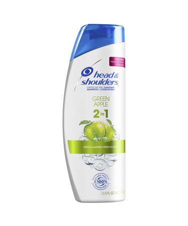 Head and Shoulders Green Apple Anti-Dandruff Paraben Free 2 In 1 Shampoo and Conditioner, 13.5 fl oz