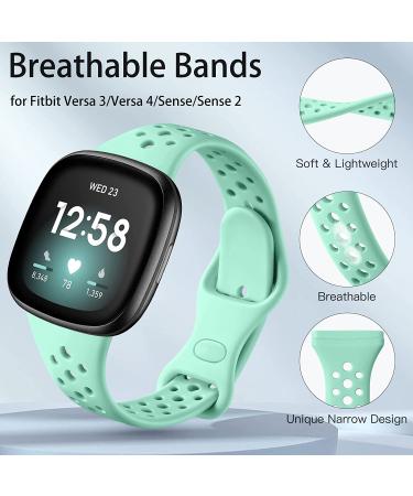 Laffav 4 Pack Soft Silicone Bands for Fitbit Sense/Versa 3/4 - White/Pink/Lavender/Mint Green Small 5.8-7.6 - Buy Online on SooperMarket.com