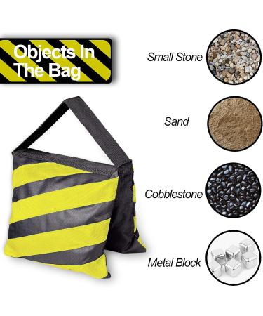 EMART Sandbags Set for Light Tripod & Photography Stand - 4 Pack Yellow Weight Bags for Outdoor Movie Screen, C-Stand, Camera - Each Bag Holds 25 lbs - Buy Online on SooperMarket.com