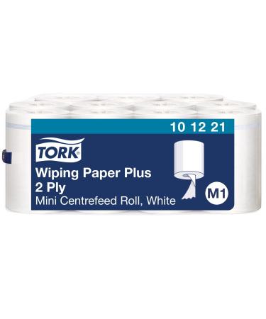 Tork 101221 strong multi-purpose paper wiper for the M1 interior rolling mini donor system / 2-layer stable paper in white 11 x 214 towels (21.5 x 35 cm) 1 piece (11 Pack) Advanced single