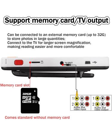 Digital Video Magnifier Handheld Portable Mobile Electronic Reading Aid Portable Digital Video Magnifier 5 Inch Low Vision Magnifier with 2x-32x Times Zoom Black - Buy Online on SooperMarket.com