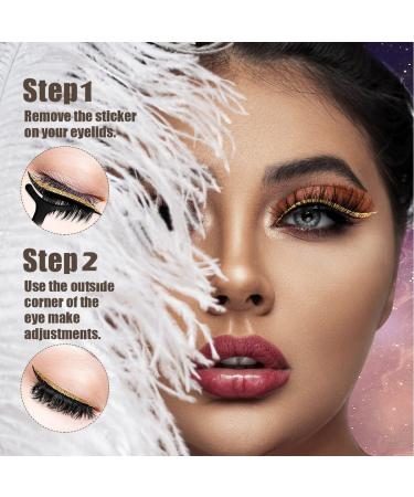 Aaiffey Reusable Eyeliner and Eyelash Sticker Set - Waterproof Natural Glitter Lashes - Easy to Apply and Remove (4 Colors) - Buy Online on SooperMarket.com