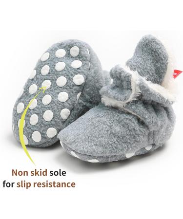 TMEOG Baby Booties | Infant Winter Slippers | Newborn First Walking Shoes | Boys Girls 0-18 Months | Light Grey Furry - Buy Online on SooperMarket.com