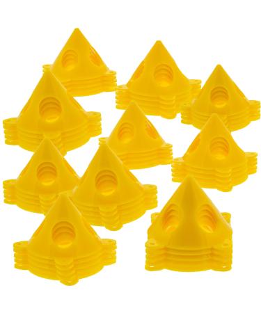 U.S. Art Supply Yellow Cone Canvas and Cabinet Door Risers - Acrylic and Epoxy Pouring Paint Canvas Support Stands (Pack of 50) Great to get Your Canvas or Cabinet Doors Pyramid Triangle Risers