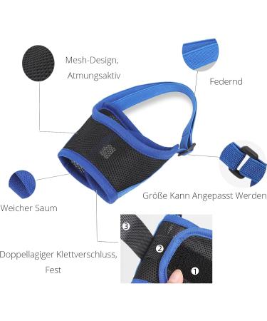 Buy Koboko Breathable Dog Muzzle - Anti-Bite & Anti-Label for Medium & Small Dogs - Blue M - Buy Online on SooperMarket.com