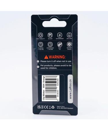 LaRoo Safety LED-Flashing Light for Dogs Cats LED-Light Pendant Keyring Clip on Dog Collar Charms Blinker Light Waterproof Safety Light for Walking the Dog and Outdoor Sports Silicon orange - Buy Online on SooperMarket.com