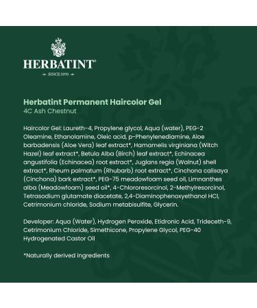 Herbatint 4C Ash Chestnut Hair Dye - Natural and Ammonia-Free - Buy Online on SooperMarket.com