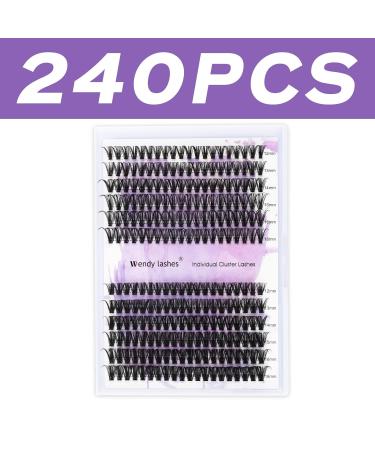 Buy Individual Eyelashes 240 PCs - C Curl Mix 12-16mm DIY Cluster Eyelash Extensions | Perfect for At-Home Use - Buy Online on SooperMarket.com