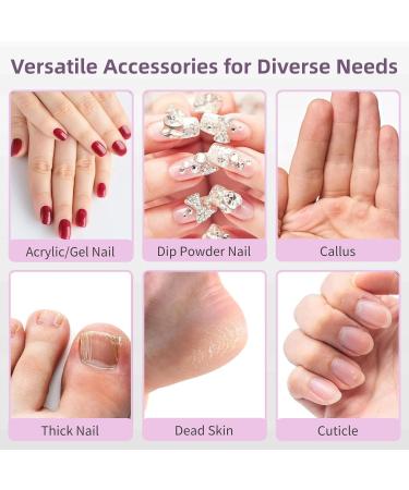 Electric Nail Files Portable Rechargeable Cordless Nail Drill for Acrylic Gel Nails 12 Drill Bits Professional Electric Manicure Pedicure Kit for Grinding Polishing Trimming Home Salon Use Pink - Buy Online on SooperMarket.com