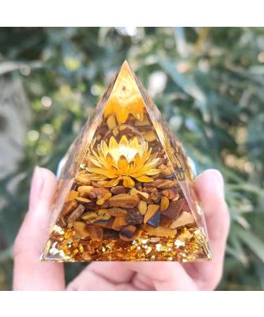 Orgonite Crystal Pyramid Crystals Tiger's Eye Reiki Orgonite Gemstones Protection Crystals Energy Gain Generator for Yoga Meditation Indoor Handmade Decor for Lencyh - Buy Online on SooperMarket.com