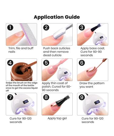 RARJSM Nude Liner Gel Nail Polish Set - 12 Colors 5ml with Thin Sharp Brush for Nail Art, Swirl Nails, and Striping - Soak Off, Curing Required - 12pcs Nude Color Set - Buy Online on SooperMarket.com